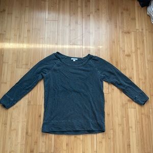 James Perse French Terry washed black/gray supima cotton sweatshirt size 2